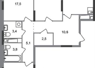 Продаю трехкомнатную квартиру, 89.5 м2, деревня Рассказовка, деревня Рассказовка, 2