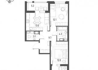 Продам 2-комнатную квартиру, 59 м2, Омская область, микрорайон Зелёная Река, 1