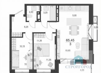 Продаю трехкомнатную квартиру, 65.8 м2, Красноярский край