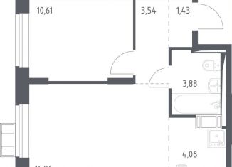 1-комнатная квартира на продажу, 40 м2, Московская область, микрорайон Пригород Лесное, к11.2