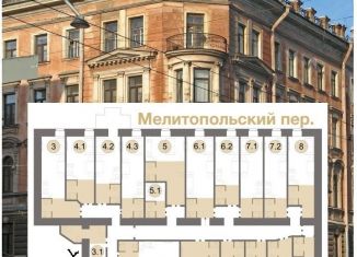 Продается квартира студия, 10 м2, Санкт-Петербург, набережная реки Фонтанки, 181, муниципальный округ Коломна