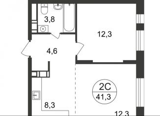 Продаю 2-ком. квартиру, 41.3 м2, Люберцы, Озёрная улица, 2