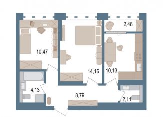 Продаю 2-комнатную квартиру, 51.1 м2, Республика Башкортостан, улица Пархоменко, 156Е