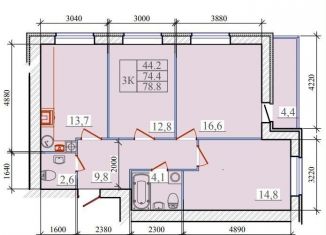 Продажа 3-ком. квартиры, 78.8 м2, Ивановская область