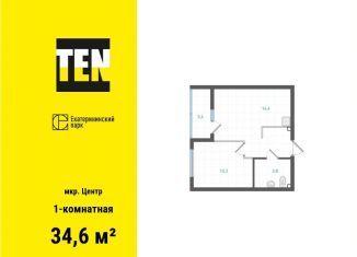 Продажа 1-комнатной квартиры, 34.6 м2, Екатеринбург, Вознесенский проезд, ЖК Екатерининский Парк