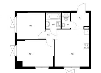 Продаю 2-ком. квартиру, 48.6 м2, Москва