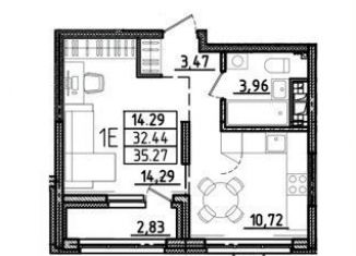 Продается 1-ком. квартира, 35.3 м2, Пенза