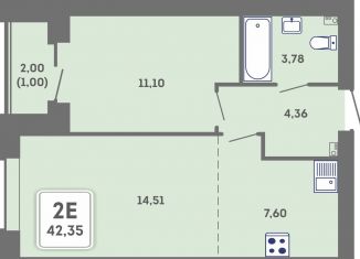 2-ком. квартира на продажу, 42.4 м2, Пермь