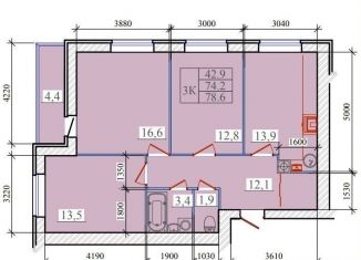 3-ком. квартира на продажу, 78.6 м2, Иваново, Ленинский район