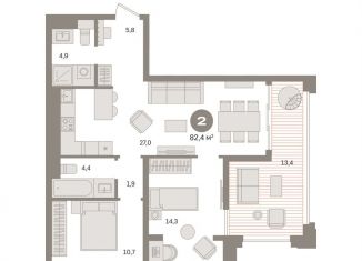 Продается 2-комнатная квартира, 83.2 м2, Москва, метро Бутырская