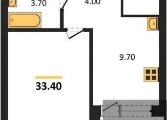 Продаю 1-ком. квартиру, 33.6 м2, Воронеж, Железнодорожный район