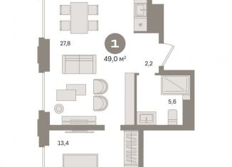 Продаю однокомнатную квартиру, 48.9 м2, Москва, метро Фонвизинская