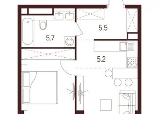 Продаю 2-комнатную квартиру, 38.8 м2, Москва, Хорошевский район