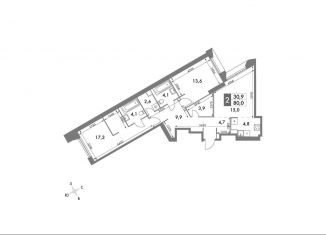 Продажа 2-ком. квартиры, 80 м2, Москва, ЮЗАО, улица Академика Волгина, 2с3