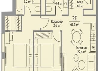 Продам двухкомнатную квартиру, 69.5 м2, Москва, улица Лобачевского, 124к3А, ЗАО