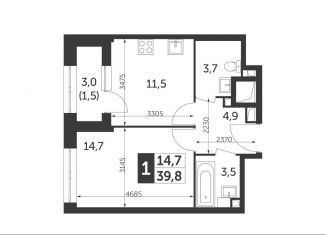 Продается однокомнатная квартира, 39.8 м2, Москва, ЖК Режиссёр