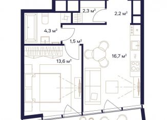 Продаю 1-комнатную квартиру, 42.9 м2, Москва, СВАО, жилой комплекс Союз, к4