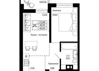 Продаю двухкомнатную квартиру, 39.5 м2, Ростов-на-Дону, улица Текучёва, 370/3