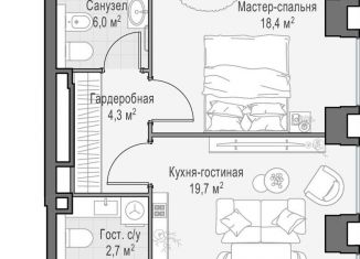 Продам 1-комнатную квартиру, 55.5 м2, Москва, метро Беговая