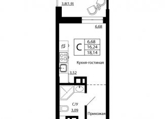 Продается квартира студия, 17.8 м2, Ростов-на-Дону, улица Текучёва, 370/2