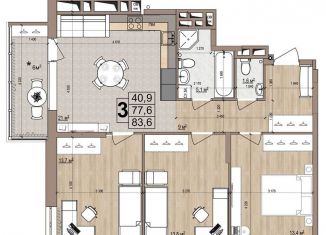 Продается 3-ком. квартира, 79.4 м2, Жуковский