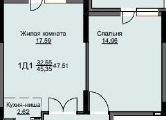 Продам однокомнатную квартиру, 47.5 м2, Щёлково, жилой комплекс Соболевка, к8