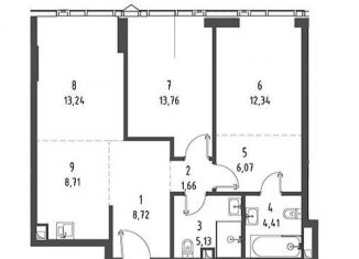 Продажа 2-ком. квартиры, 74 м2, Москва, метро Хорошёвская, 3-й Силикатный проезд, 10