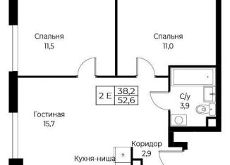 Продам 2-ком. квартиру, 52.6 м2, Москва, ЮЗАО, улица Намёткина, 10Д