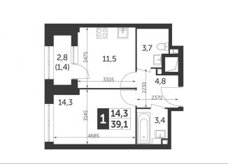 Продается 1-ком. квартира, 39.1 м2, Москва, улица Вильгельма Пика, 1, метро Ботанический сад