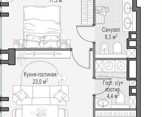 Продаю однокомнатную квартиру, 57.8 м2, Москва, метро Улица 1905 года