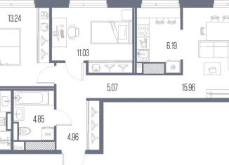 Продаю 2-ком. квартиру, 65.7 м2, Санкт-Петербург, метро Нарвская