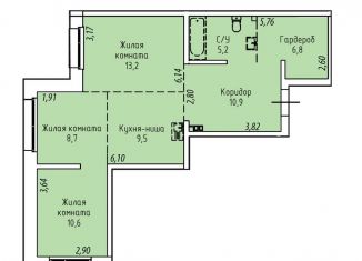 3-комнатная квартира на продажу, 64.9 м2, Иркутск, Култукская улица, 16