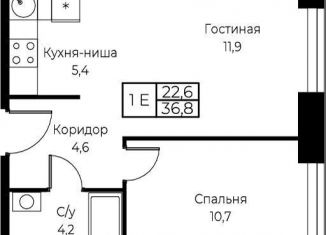 Продаю 1-ком. квартиру, 36.8 м2, Москва, метро Калужская, улица Намёткина, 10Д