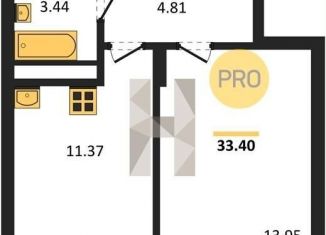 Продается 1-комнатная квартира, 33.4 м2, Новосибирск, Фабричная улица, 65/1, Железнодорожный район