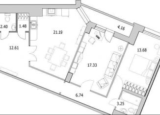 Продаю двухкомнатную квартиру, 82.8 м2, Санкт-Петербург, улица Кустодиева, 7к1, муниципальный округ № 15