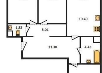 Продается 3-ком. квартира, 92.7 м2, Воронежская область, Кленовая улица, 1