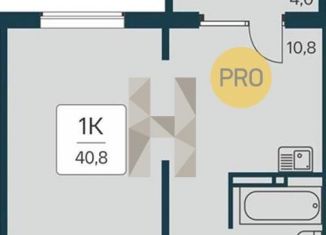 1-ком. квартира на продажу, 40.8 м2, Новосибирск