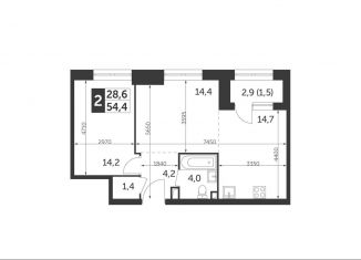 2-ком. квартира на продажу, 54.4 м2, Москва, метро Ботанический сад