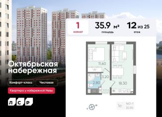 Продаю 1-ком. квартиру, 35.9 м2, Санкт-Петербург, ЖК Октябрьская набережная