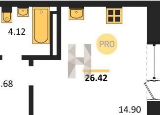 Продается квартира студия, 26.4 м2, Новосибирская область