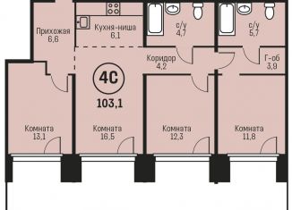 Продаю 4-комнатную квартиру, 103.1 м2, Алтайский край, улица имени В.Т. Христенко, 2к2