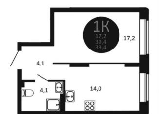 Продается однокомнатная квартира, 39.4 м2, Новосибирск, Дзержинский район