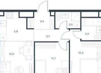 Продаю трехкомнатную квартиру, 57.6 м2, Москва, метро Верхние Лихоборы, жилой комплекс Левел Селигерская, к2