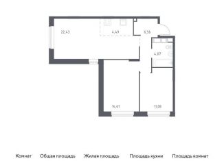 Продам 2-ком. квартиру, 63.8 м2, Балашиха, улица Бояринова, 36