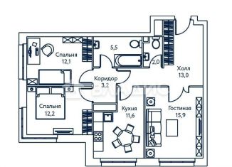 Трехкомнатная квартира на продажу, 72 м2, Москва, улица Василия Ланового, 1к2, ЖК Огни