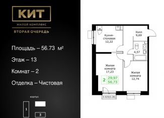 Продаю 2-комнатную квартиру, 56.7 м2, Московская область