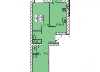 Продажа 2-ком. квартиры, 53.8 м2, посёлок Красный Бор