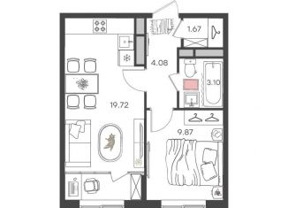 Продажа 2-комнатной квартиры, 38.4 м2, Ульяновск