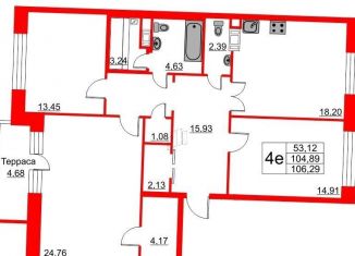 Продается 3-ком. квартира, 106.3 м2, Санкт-Петербург, Плесецкая улица, 2, муниципальный округ Юнтолово