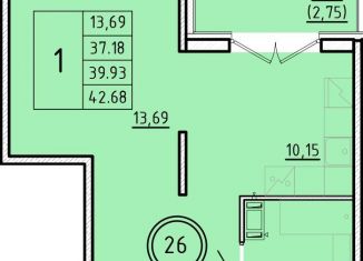 Продаю 1-ком. квартиру, 37.2 м2, посёлок Шушары